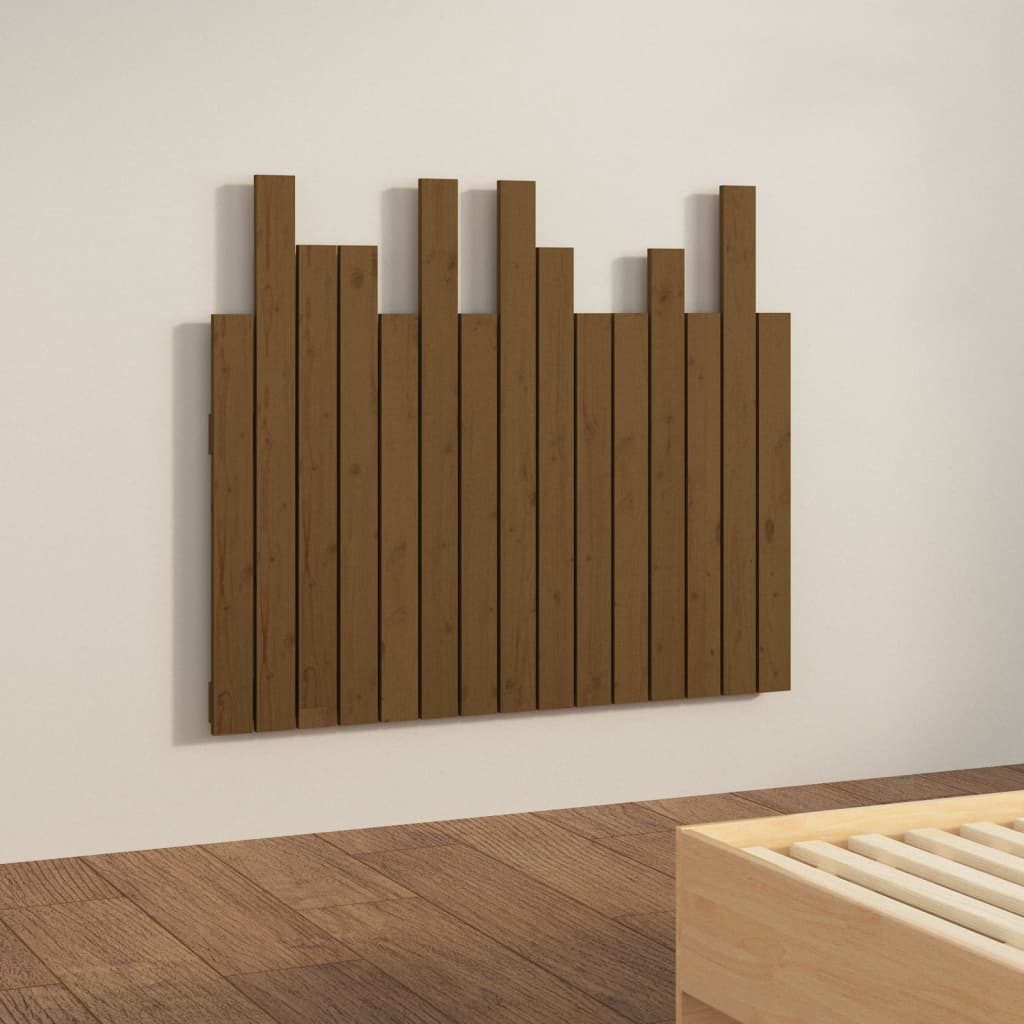 Uzglavlje za krevet boja meda 95,5x3x80 cm masivna borovina