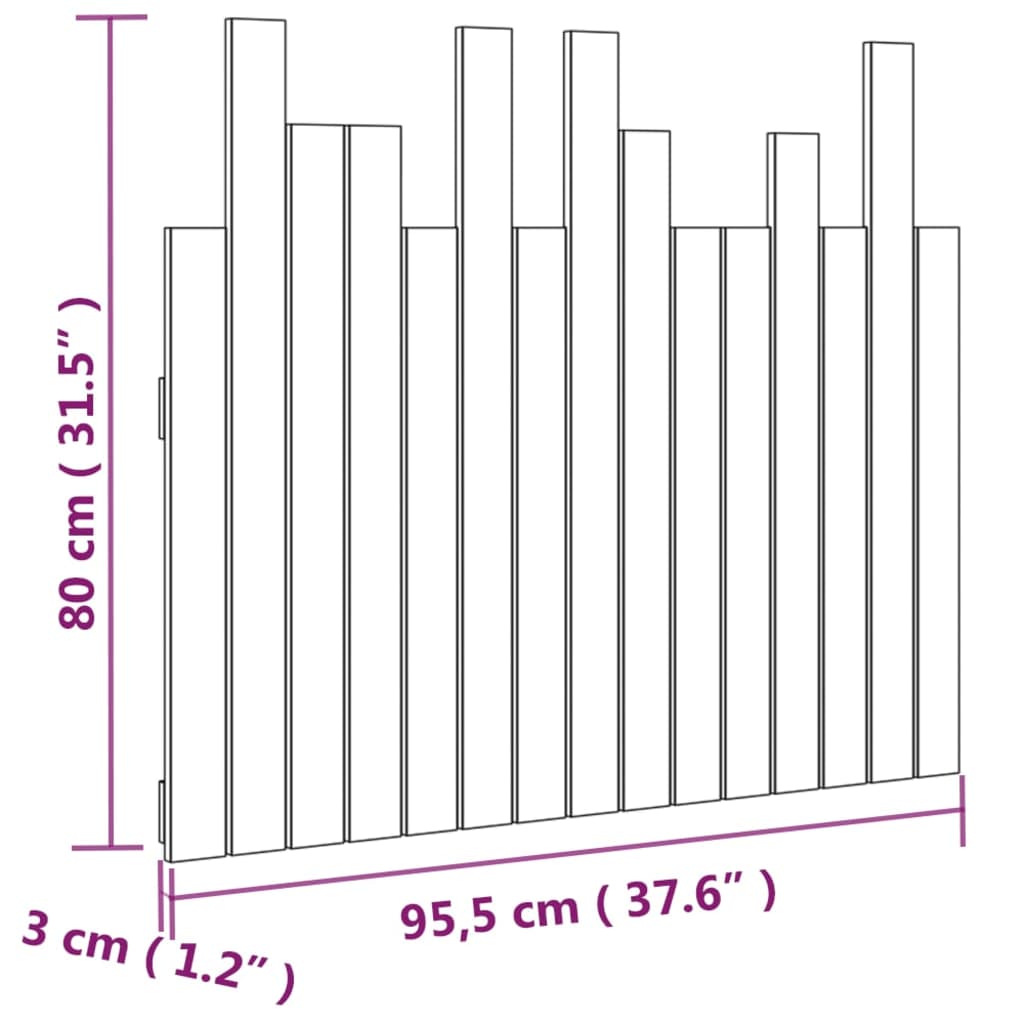 Uzglavlje za krevet boja meda 95,5x3x80 cm masivna borovina