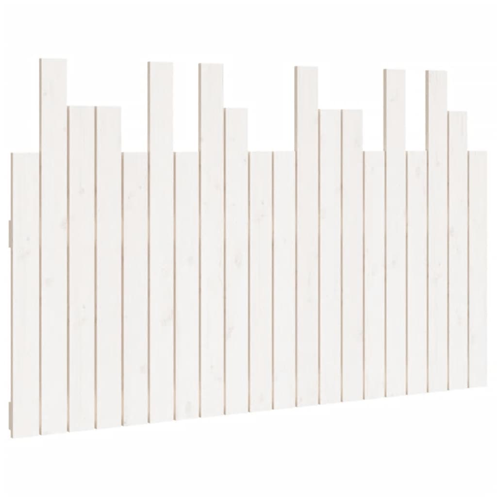 Zidno uzglavlje bijelo 127,5x3x80 cm od masivne borovine