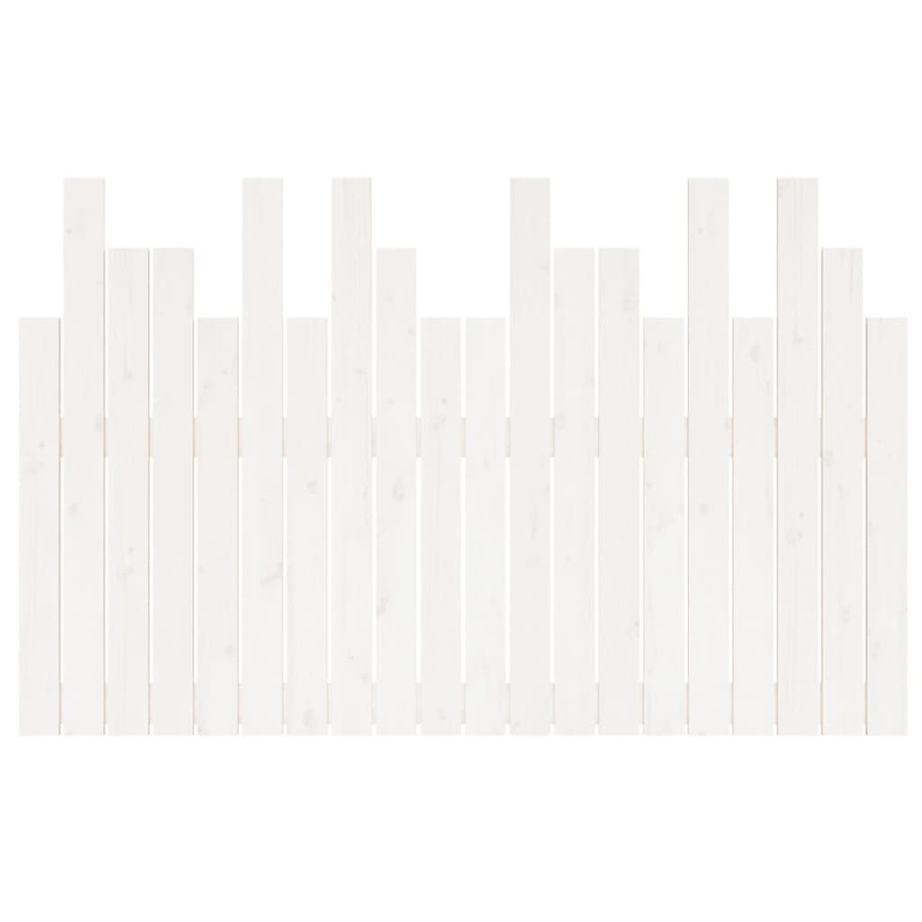 Zidno uzglavlje bijelo 127,5x3x80 cm od masivne borovine