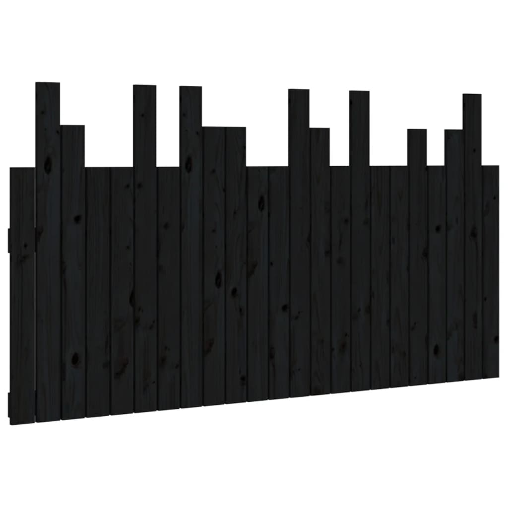 Uzglavlje za krevet Crno 146,5x3x80 cm od masivne borovine