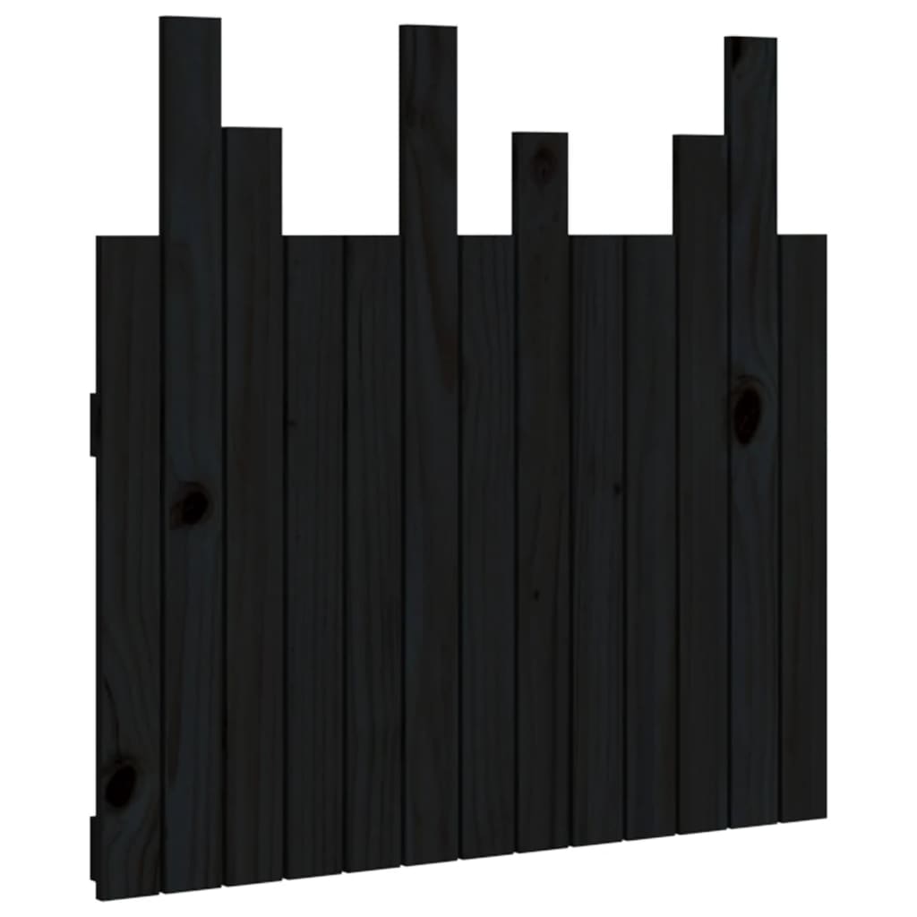 Uzglavlje za krevet Crno 82,5x3x80 cm od masivne borovine