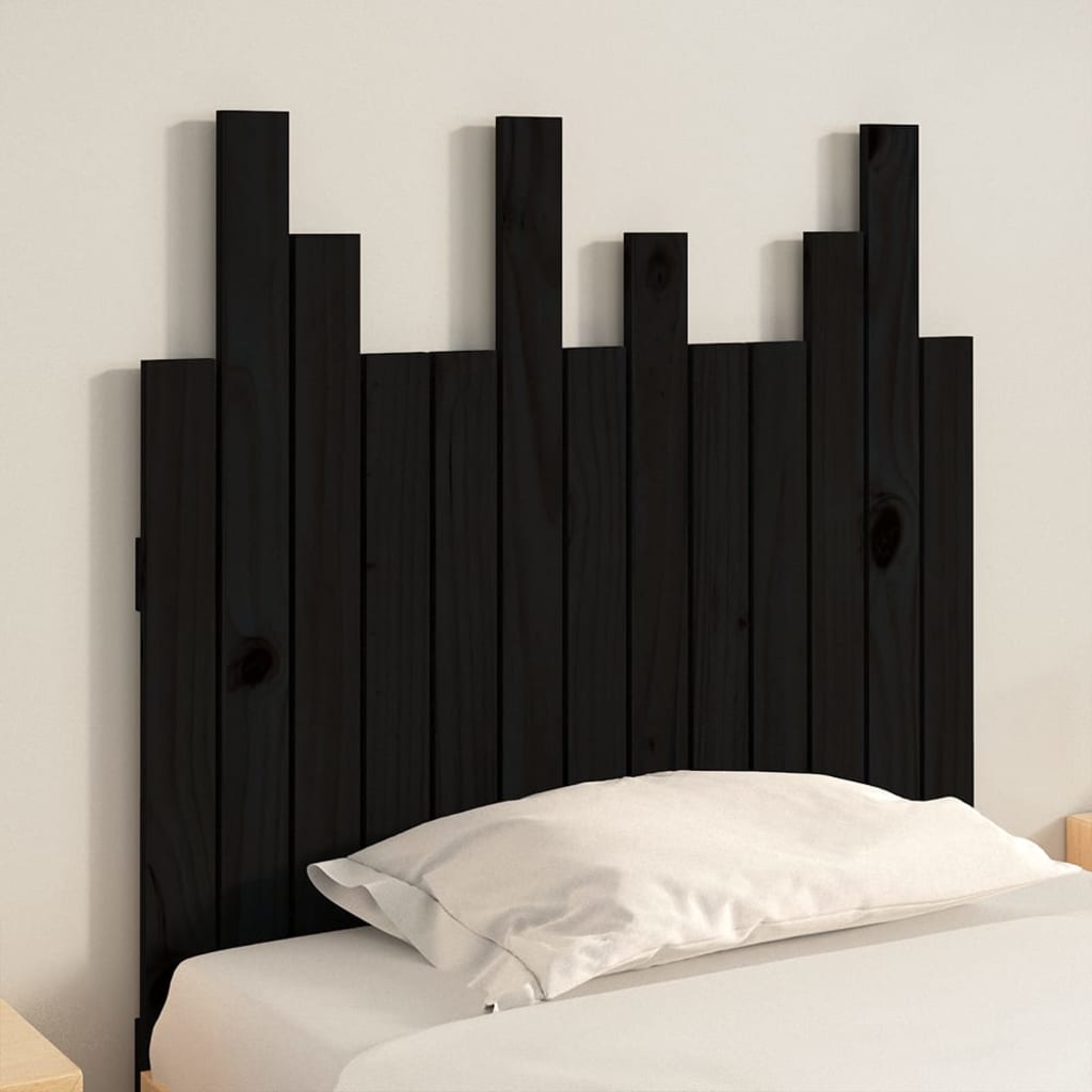 Uzglavlje za krevet Crno 82,5x3x80 cm od masivne borovine