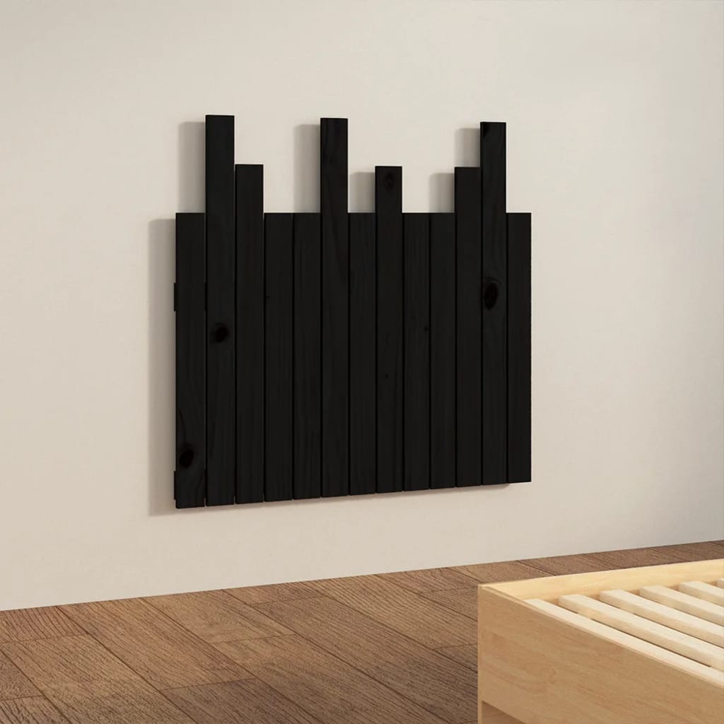 Uzglavlje za krevet Crno 82,5x3x80 cm od masivne borovine