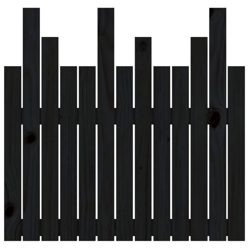 Uzglavlje za krevet Crno 82,5x3x80 cm od masivne borovine