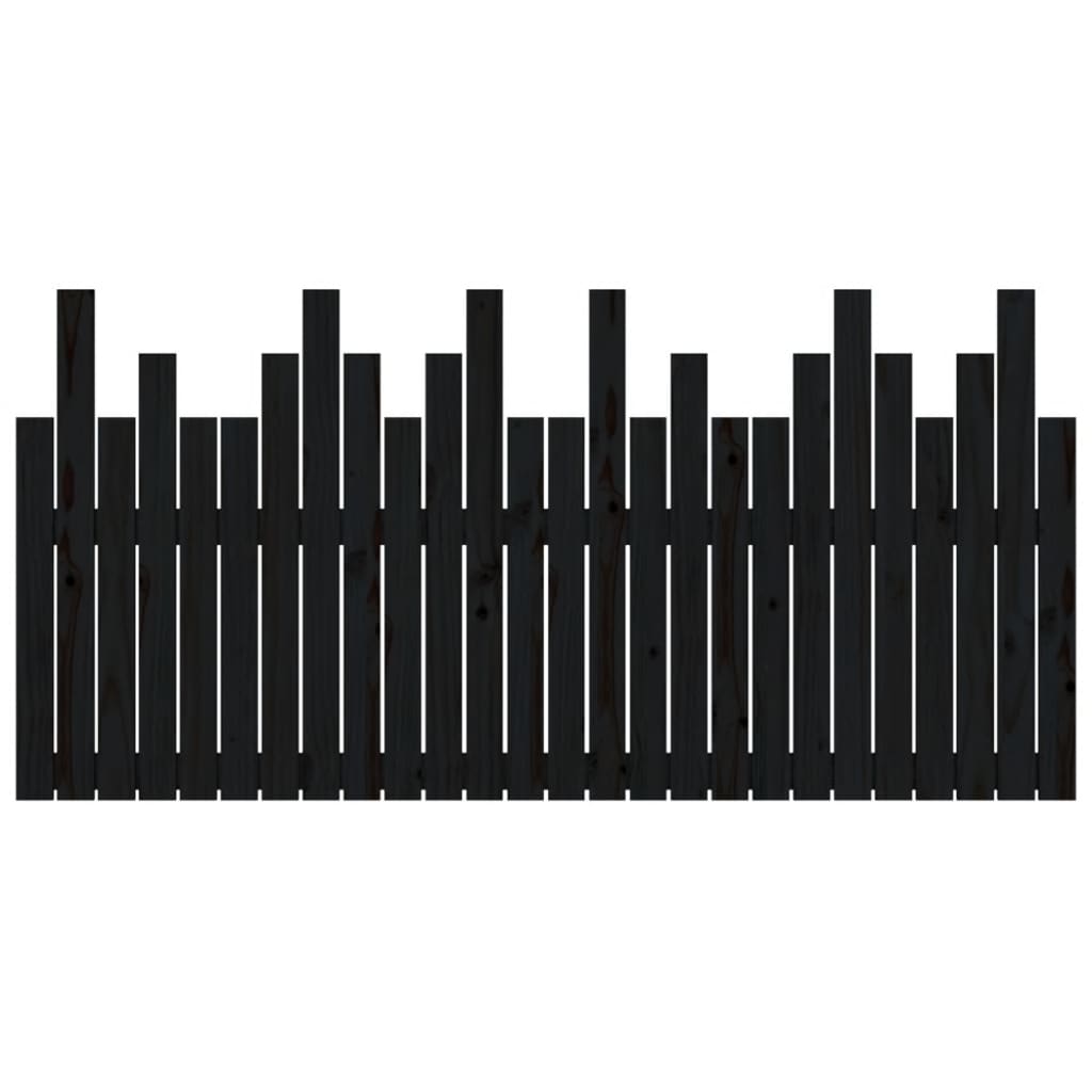 Zidno uzglavlje crni 166x3x80 cm od masivne borovine
