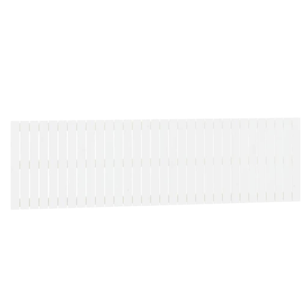 Zidno uzglavlje bijelo 204x3x60 cm od masivne borovine