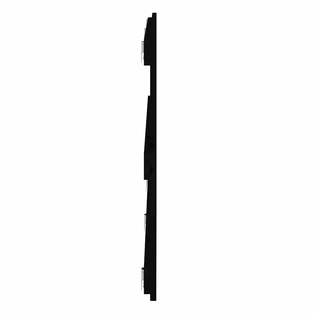 Zidno uzglavlje crni 204x3x60 cm od masivne borovine