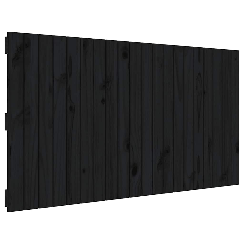 Uzglavlje za krevet Crno 127,5x3x60 cm od masivne borovine