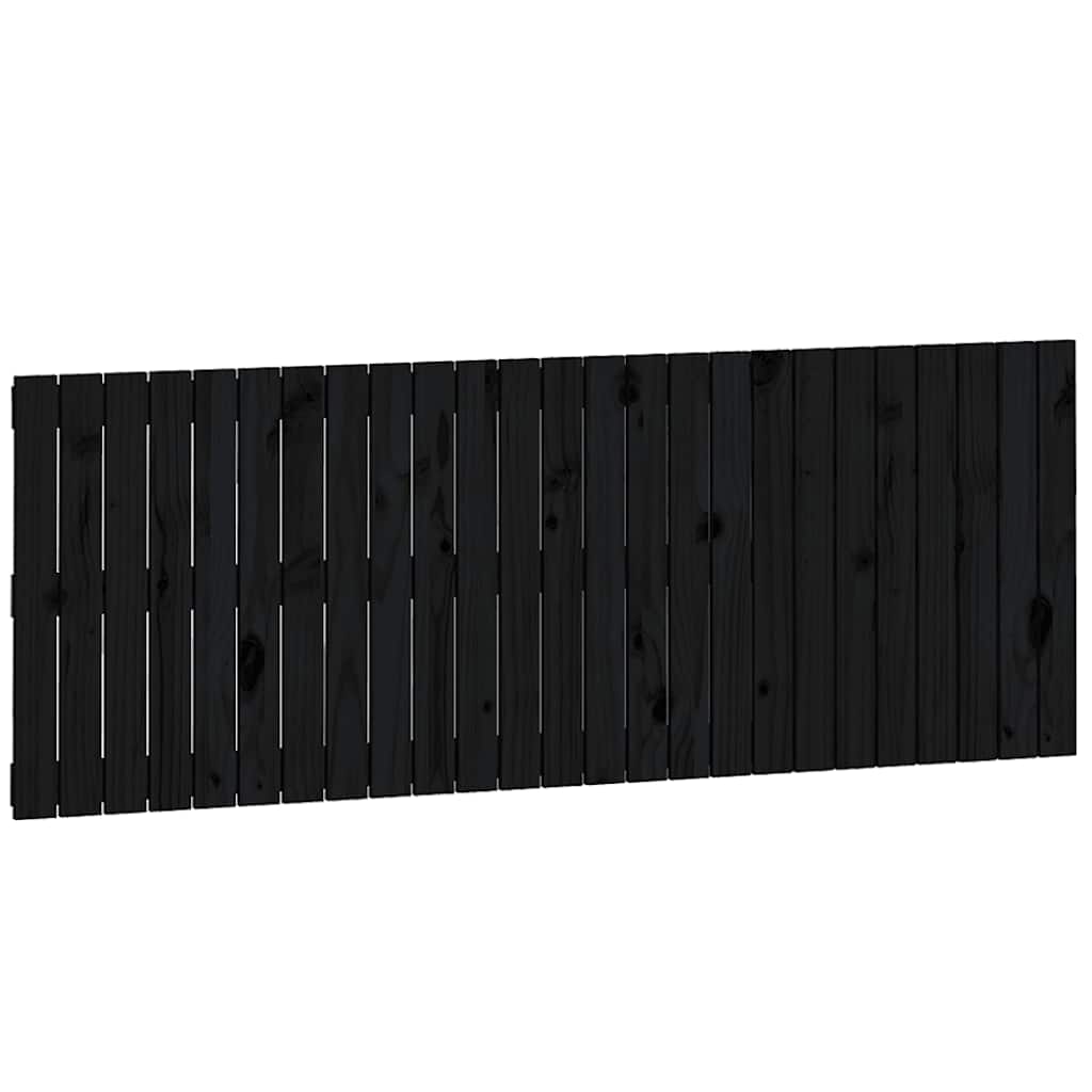 Uzglavlje za krevet Crno 159,5x3x60 cm od masivne borovine