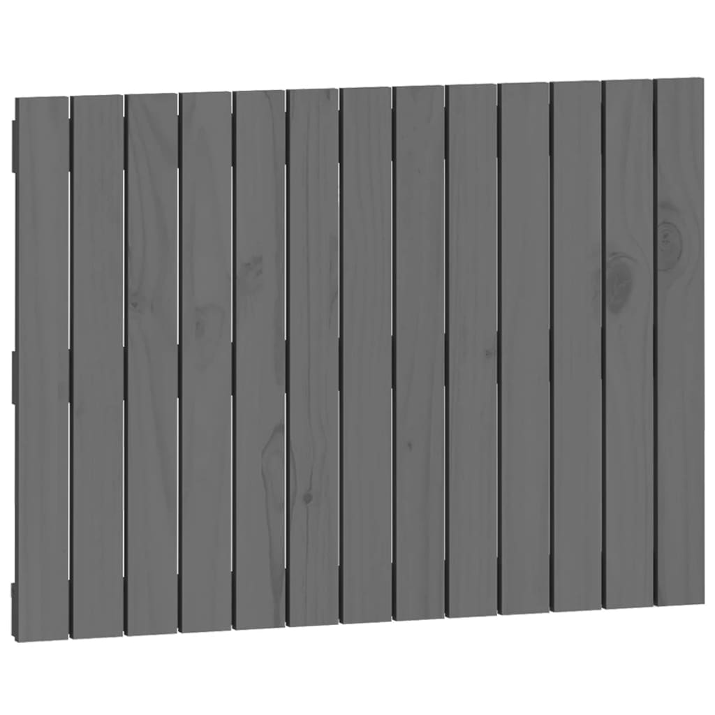 Zidno uzglavlje sivo 82,5x3x60 cm od masivne borovine