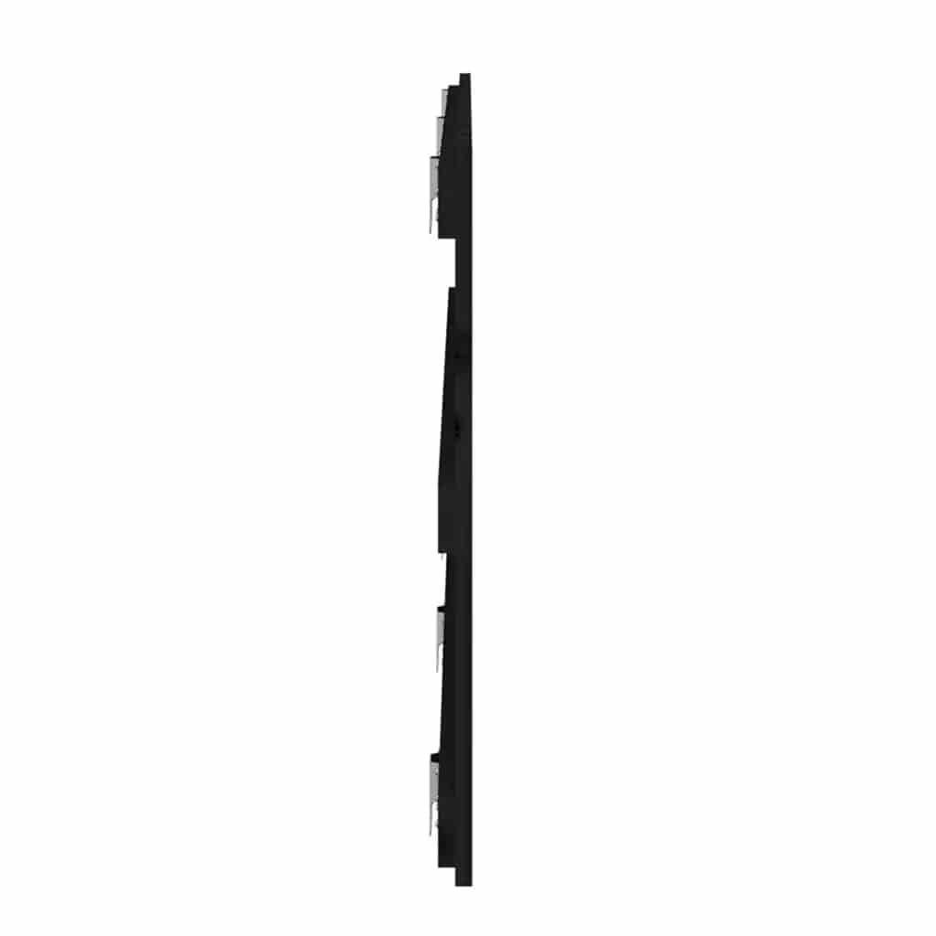 Zidno uzglavlje crni 185x3x60 cm od masivne borovine