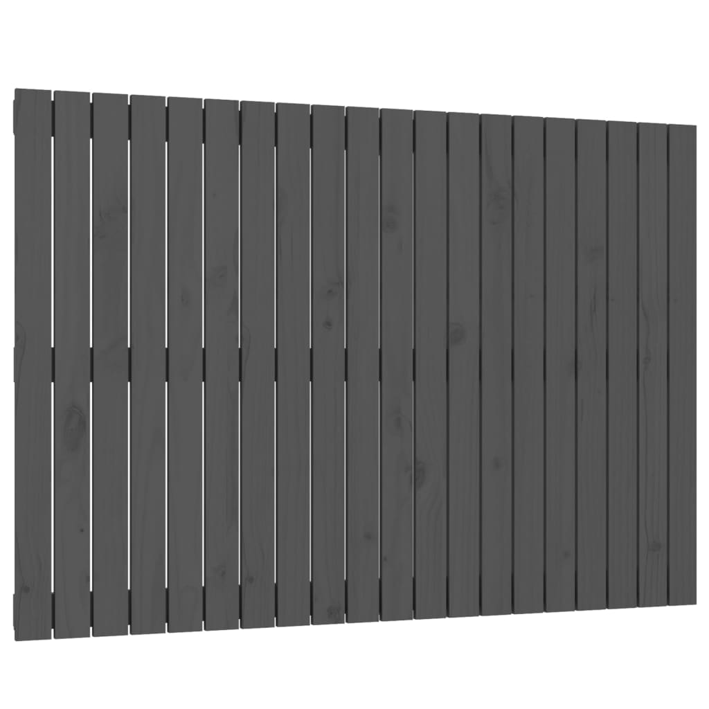 Zidno uzglavlje sivo 127,5x3x90 cm od masivne borovine