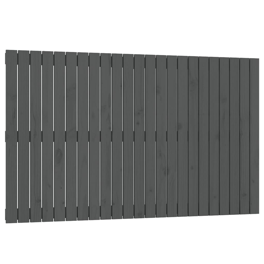Zidno uzglavlje sivo 147x3x90 cm od masivne borovine