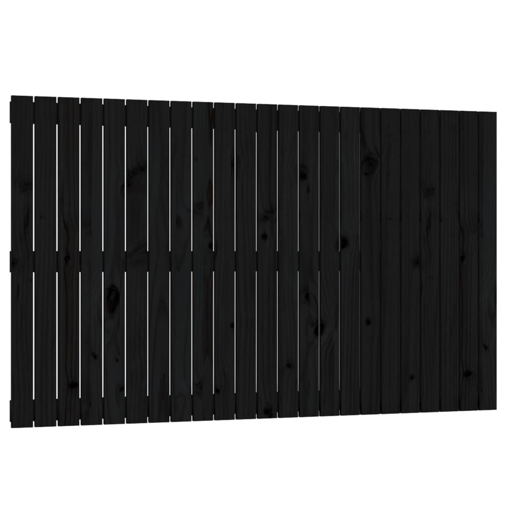 Zidno uzglavlje crni 147x3x90 cm od masivne borovine