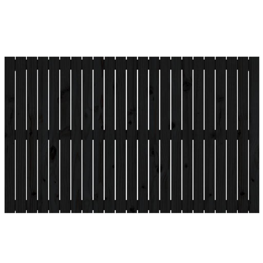 Zidno uzglavlje crni 147x3x90 cm od masivne borovine