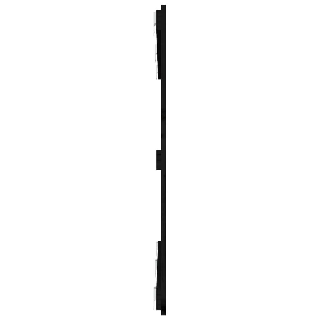 Zidno uzglavlje crni 147x3x90 cm od masivne borovine