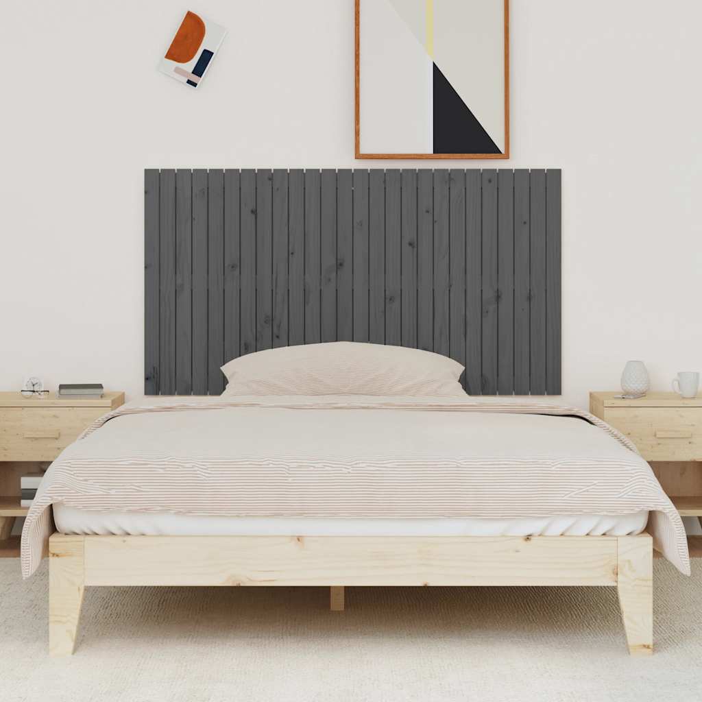 Zidno uzglavlje sivo 166x3x90 cm od masivne borovine