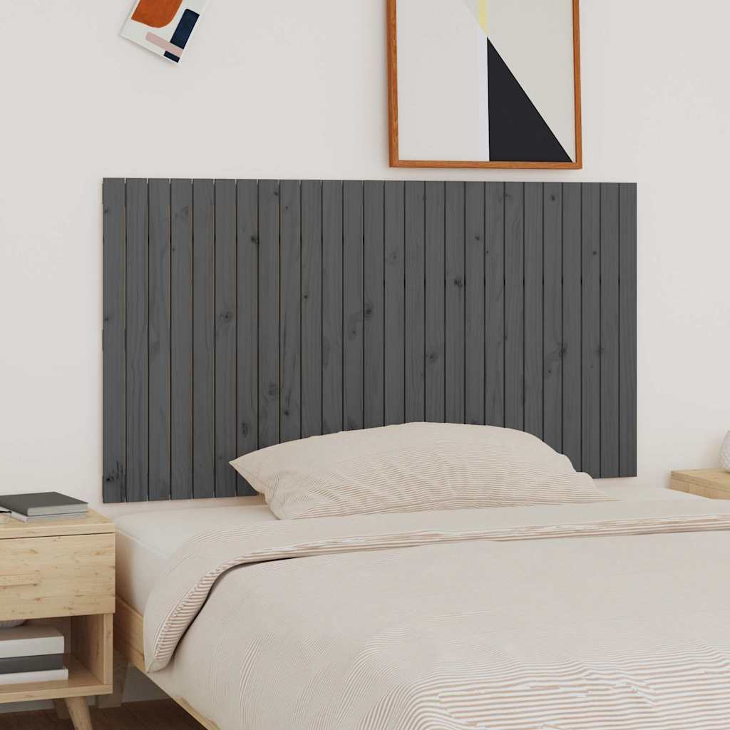 Zidno uzglavlje sivo 166x3x90 cm od masivne borovine