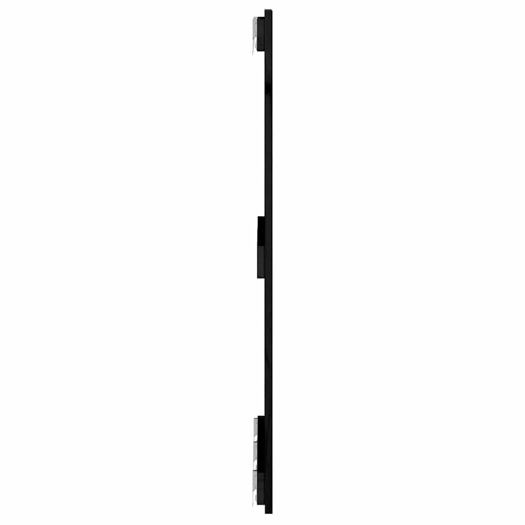 Zidno uzglavlje crni 185x3x90 cm od masivne borovine