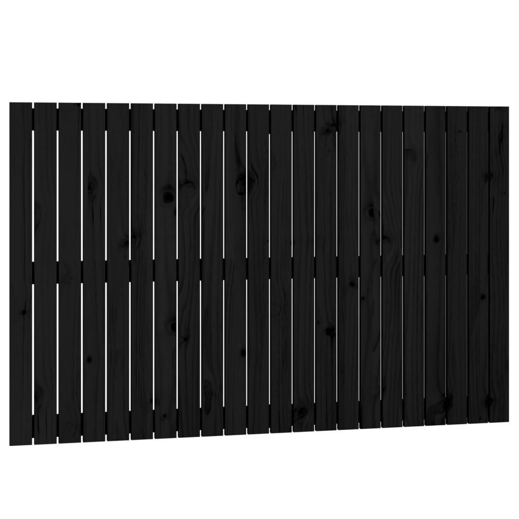 Zidno uzglavlje crni 147x3x90 cm od masivne borovine