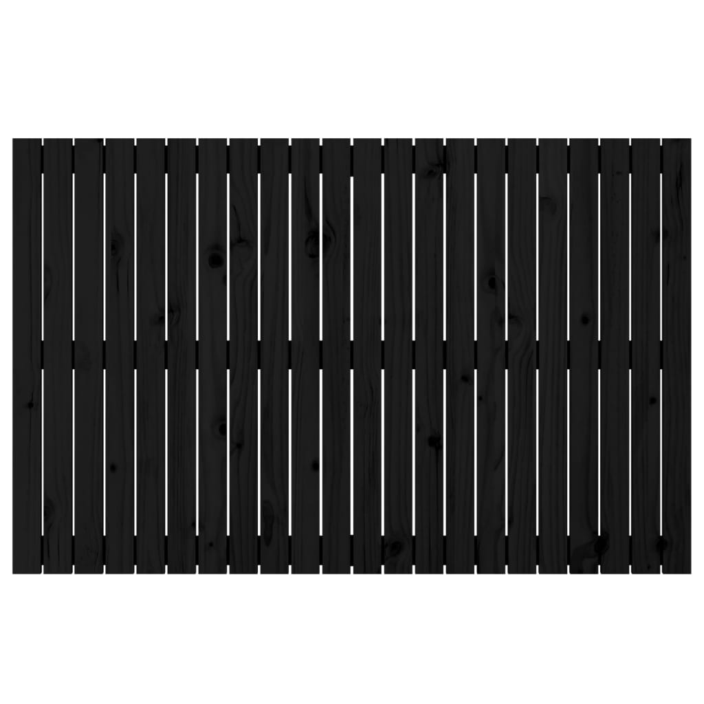 Zidno uzglavlje crni 147x3x90 cm od masivne borovine