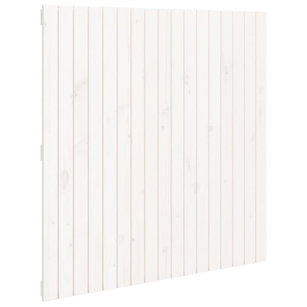 Zidno uzglavlje bijelo 108x3x110 cm od masivne borovine