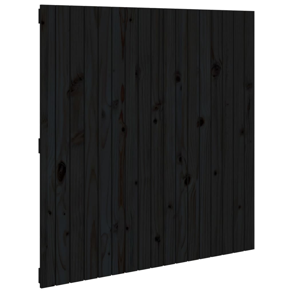 Zidno uzglavlje crni 108x3x110 cm od masivne borovine