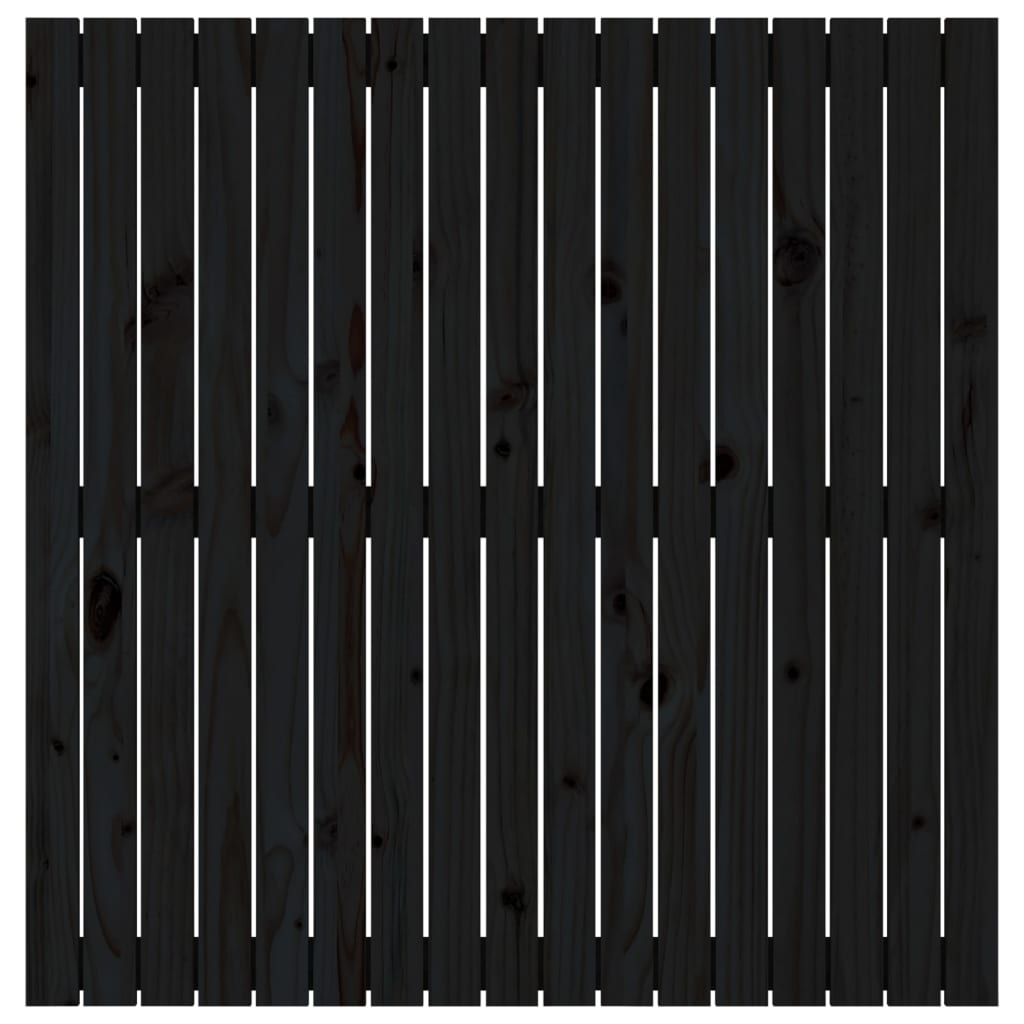 Zidno uzglavlje crni 108x3x110 cm od masivne borovine