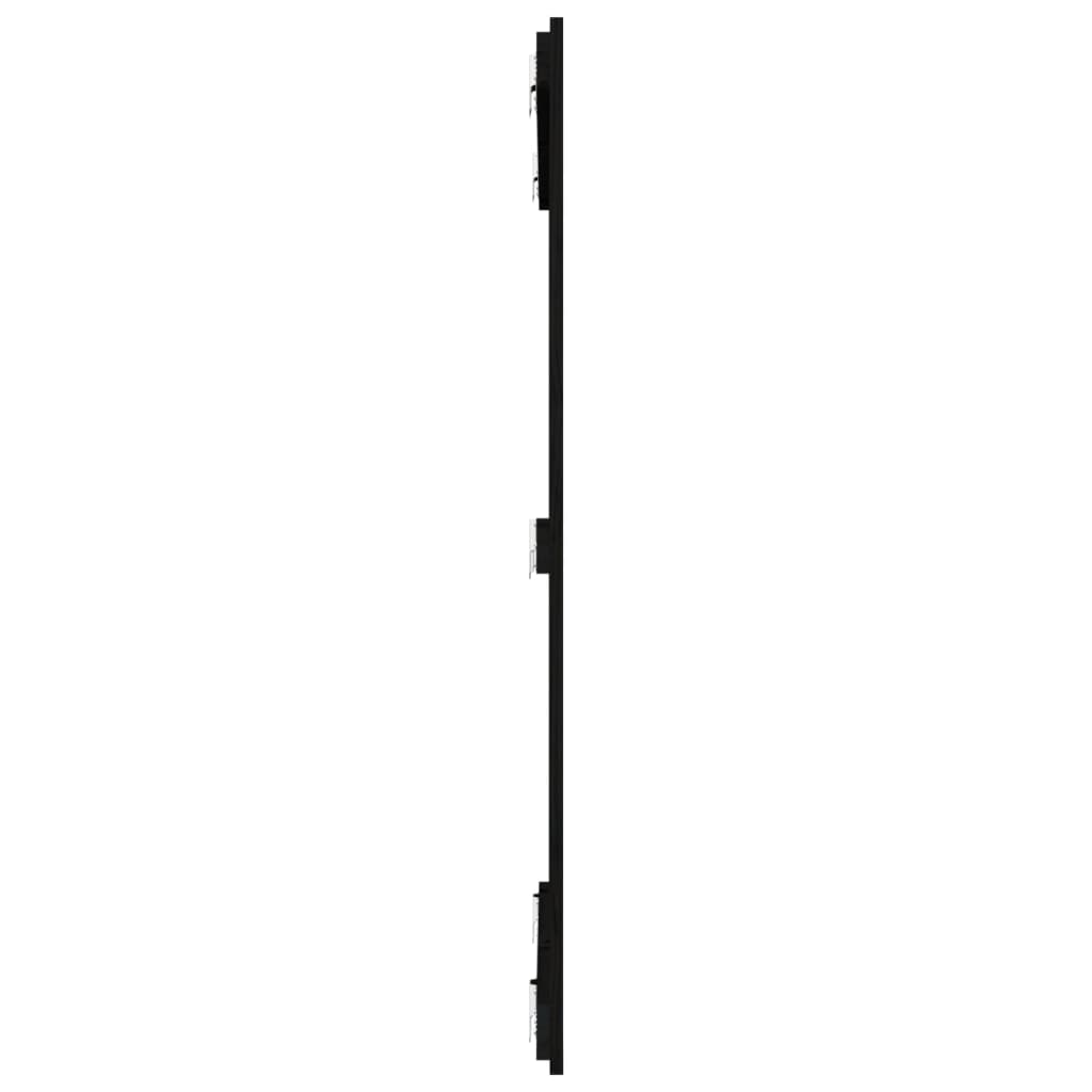 Zidno uzglavlje crni 108x3x110 cm od masivne borovine