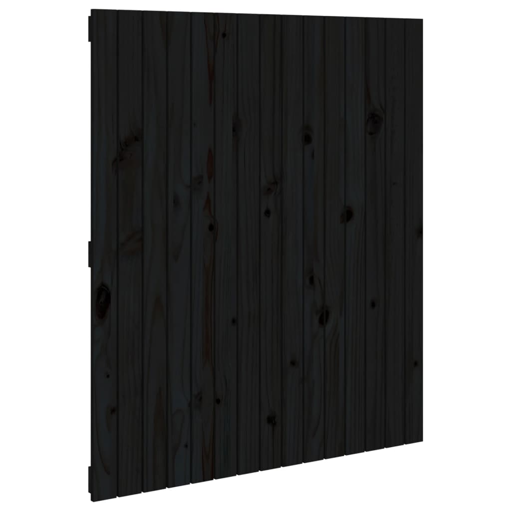 Zidno uzglavlje crni 95,5x3x110 cm od masivne borovine