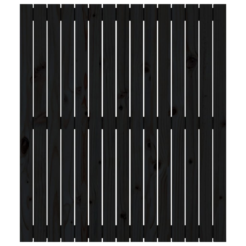 Zidno uzglavlje crni 95,5x3x110 cm od masivne borovine