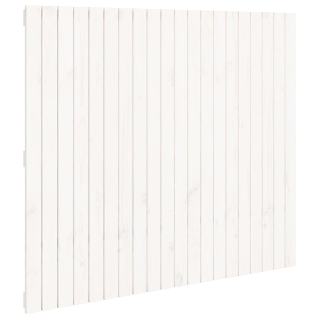 Zidno uzglavlje bijelo 127,5x3x110 cm od masivne borovine