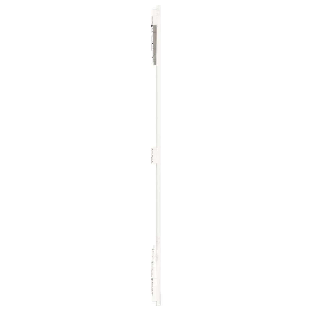 Zidno uzglavlje bijelo 127,5x3x110 cm od masivne borovine