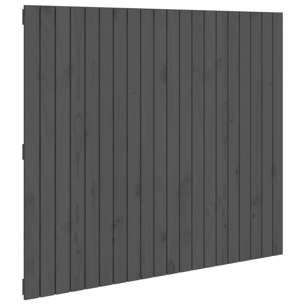 Zidno uzglavlje sivo 127,5x3x110 cm od masivne borovine