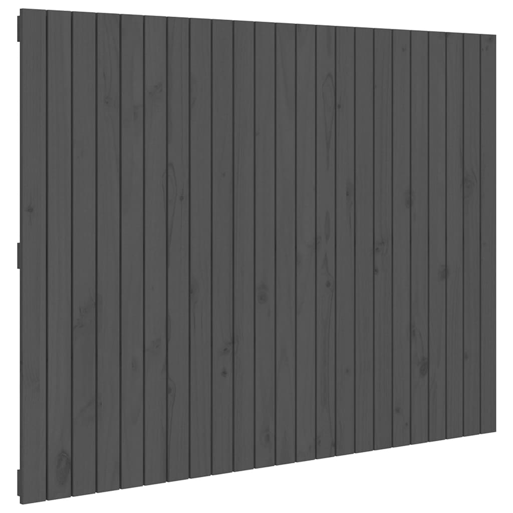 Zidno uzglavlje sivo 146,5x3x110 cm od masivne borovine