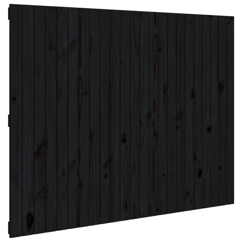 Zidno uzglavlje crni 146,5x3x110 cm od masivne borovine
