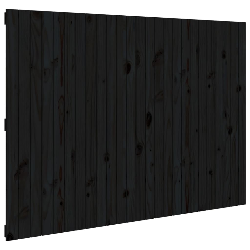 Zidno uzglavlje crni 159,5x3x110 cm od masivne borovine