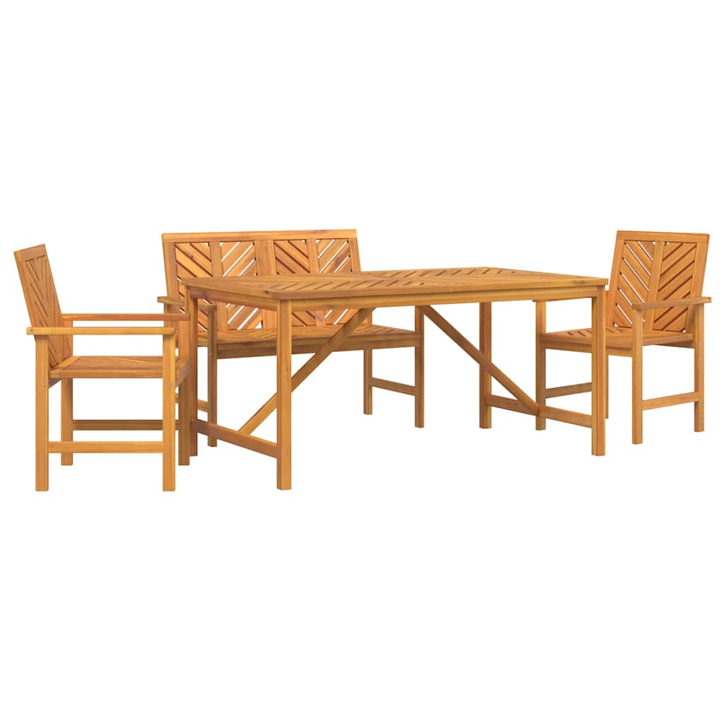 Vrtni set za objed 4 pcs Smeđa Čvrsto drvo akacije