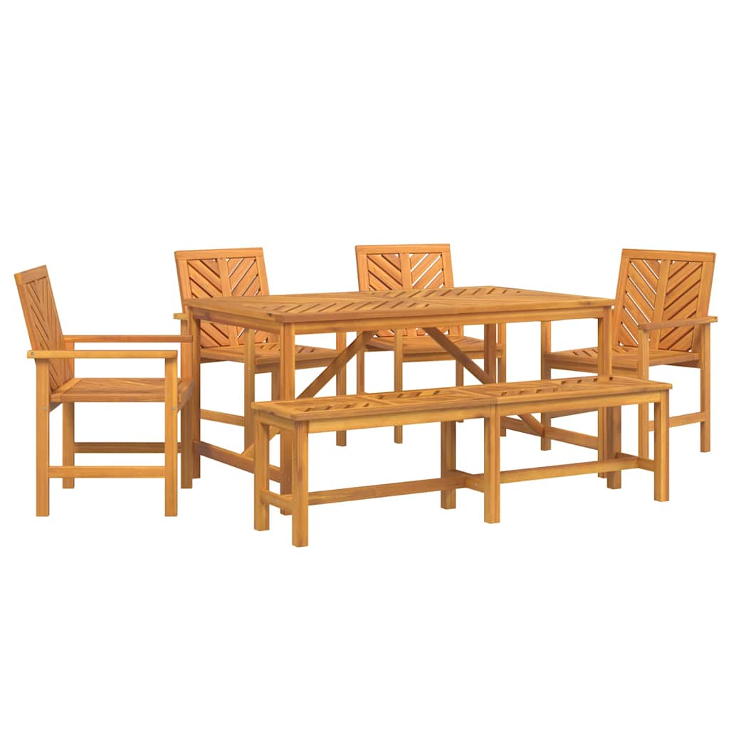 Vrtni set za objed 6 pcs Smeđa Čvrsto drvo akacije