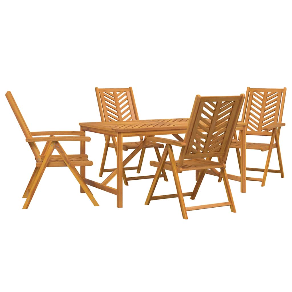 Vrtni set za objed 5 pcs Smeđa Čvrsto drvo akacije