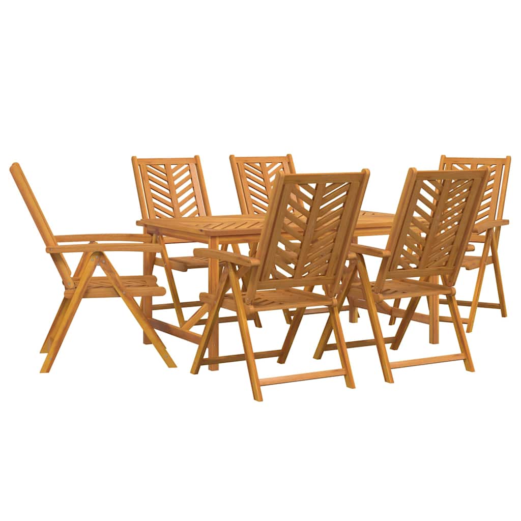 Vrtni set za objed 7 pcs Smeđa Čvrsto drvo akacije