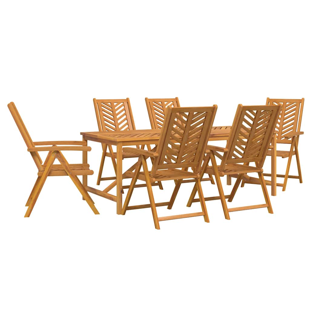 Vrtni set za objed 7 pcs Smeđa Čvrsto drvo akacije