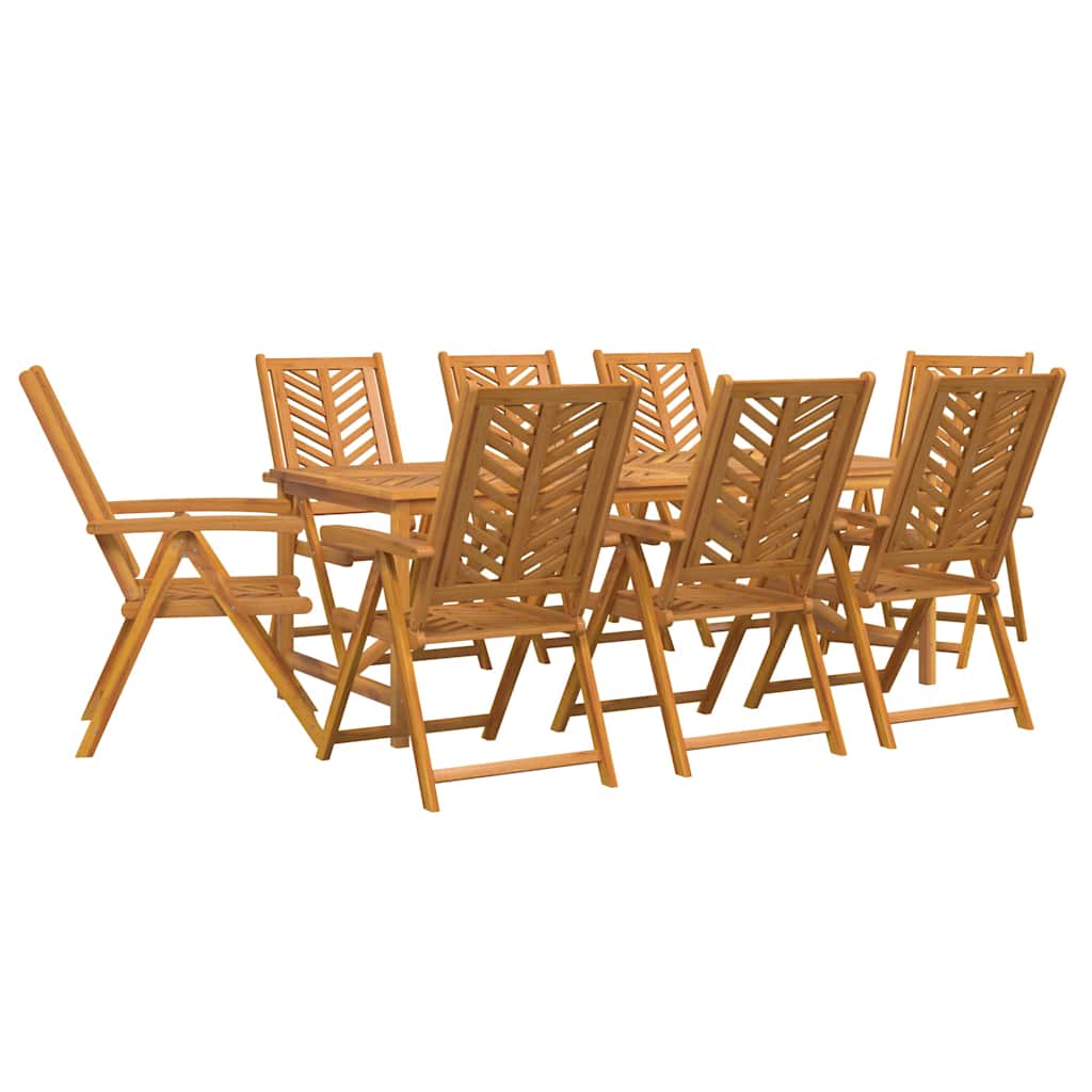 Vrtni set za objed 9 pcs Smeđa Čvrsto drvo akacije