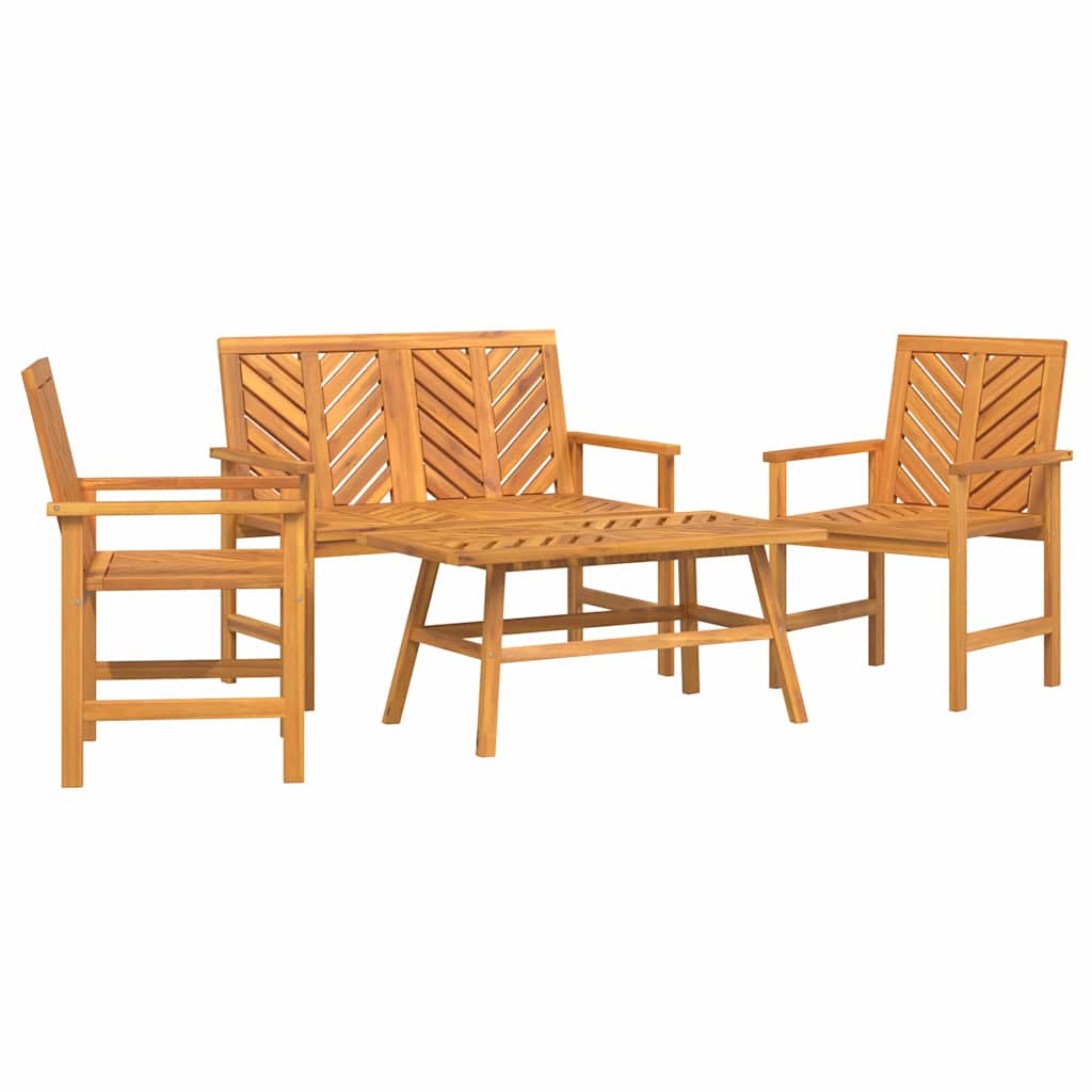 Set lounge namještaja za vrt 4 pcs Smeđa Čvrsto drvo akacije