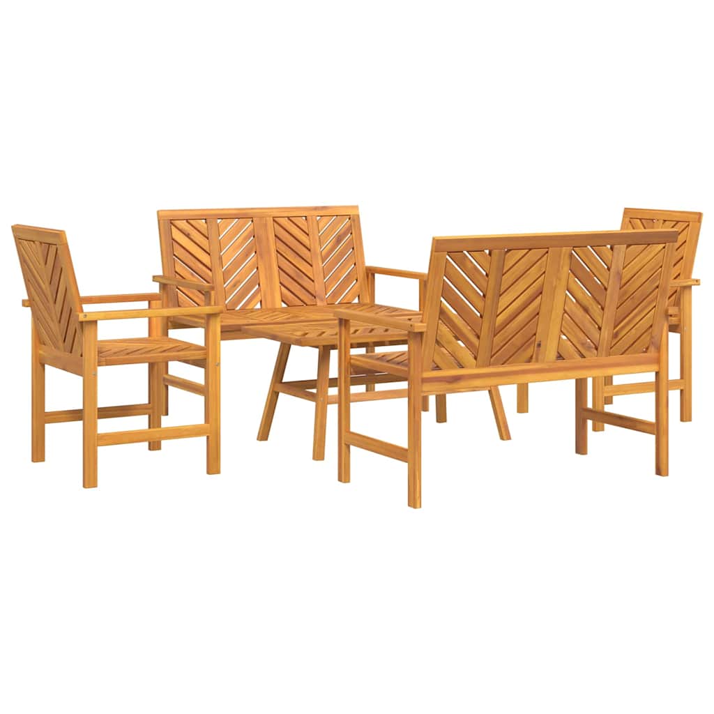 Set lounge namještaja za vrt 5 pcs Smeđa Čvrsto drvo akacije