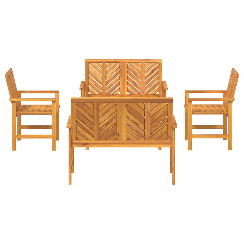 Set lounge namještaja za vrt 5 pcs Smeđa Čvrsto drvo akacije