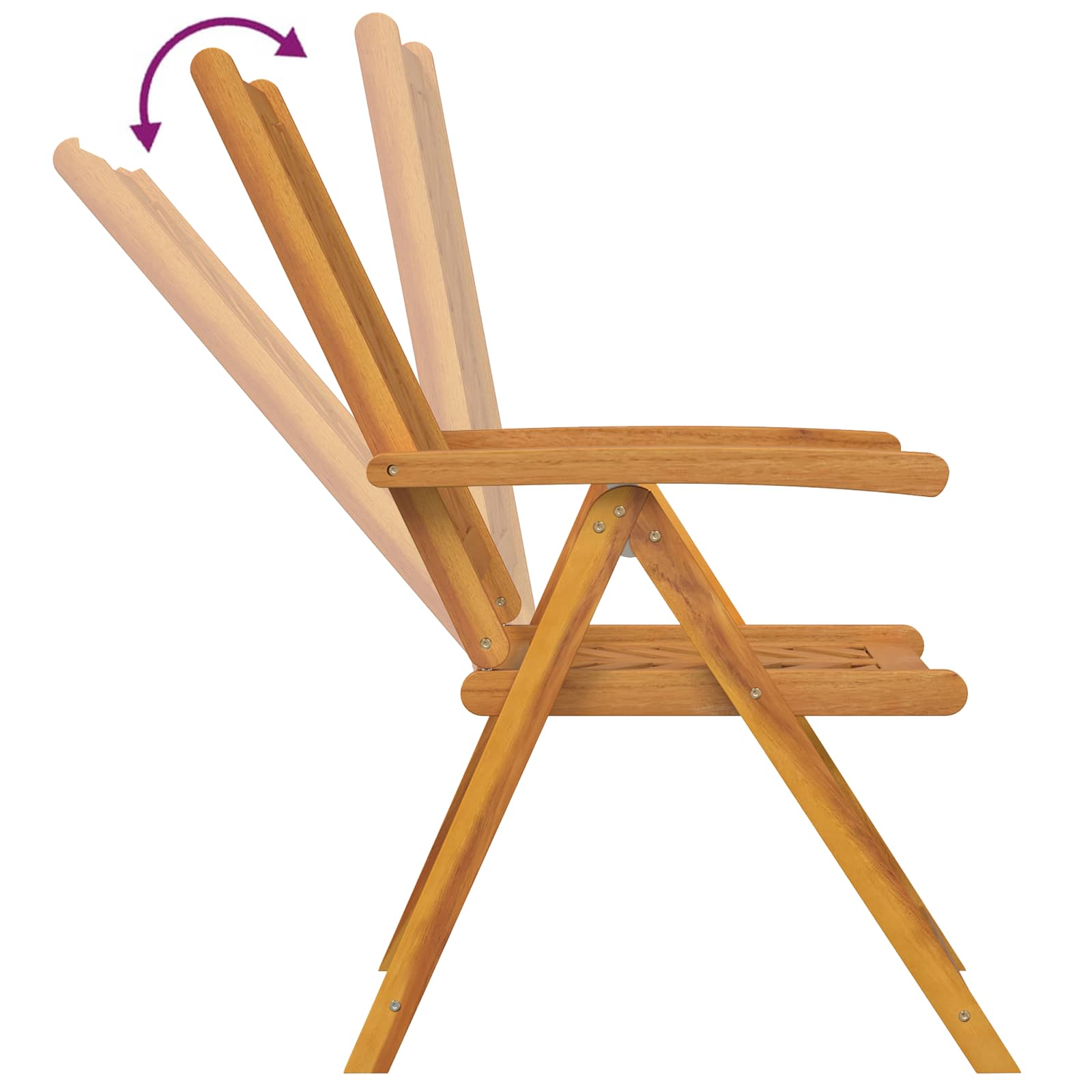 Vrtna stolica 4 pcs Smeđa 57 x 72 x 109 cm Čvrsto drvo akacije