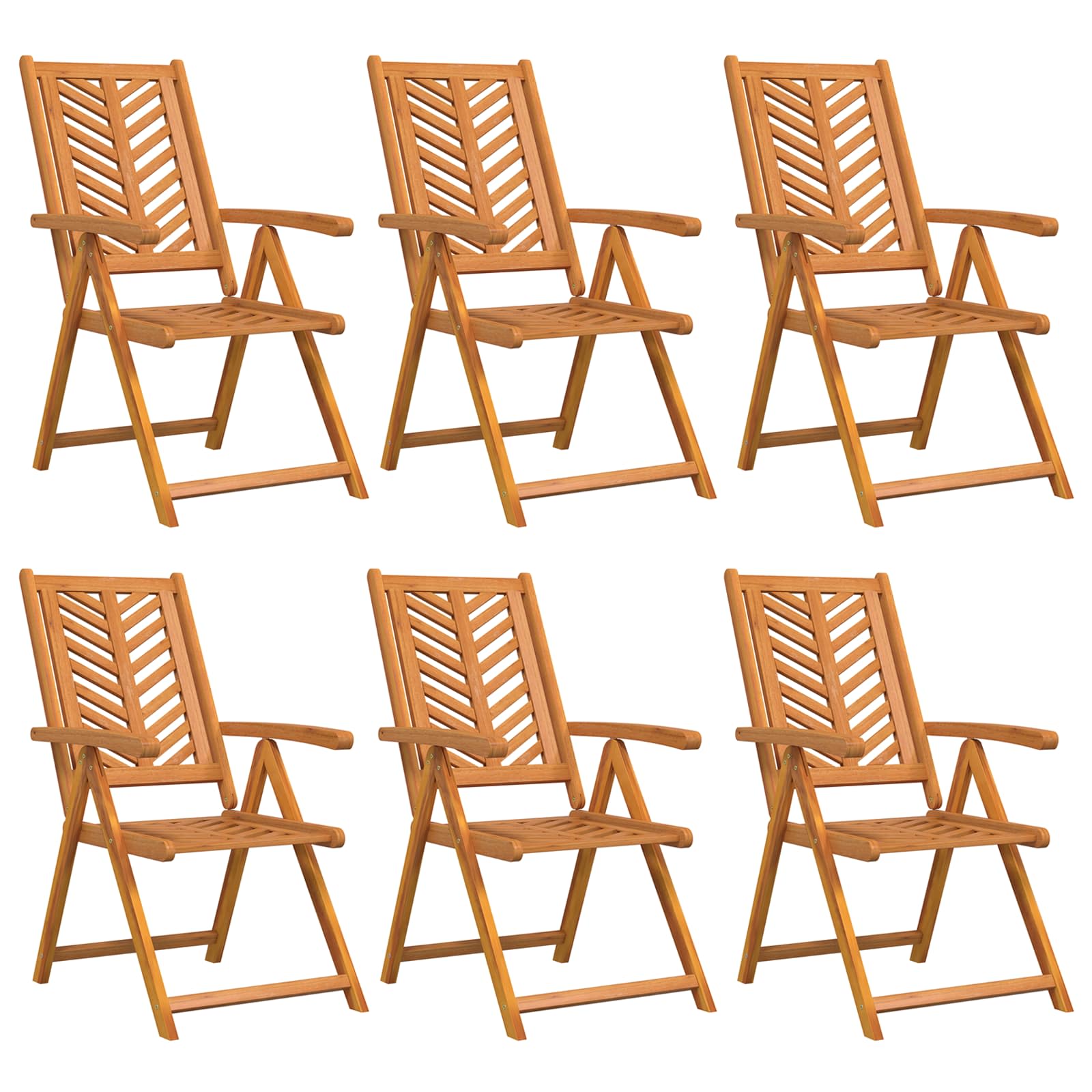 Vrtna stolica 6 pcs Smeđa 57 x 72 x 109 cm Čvrsto drvo akacije