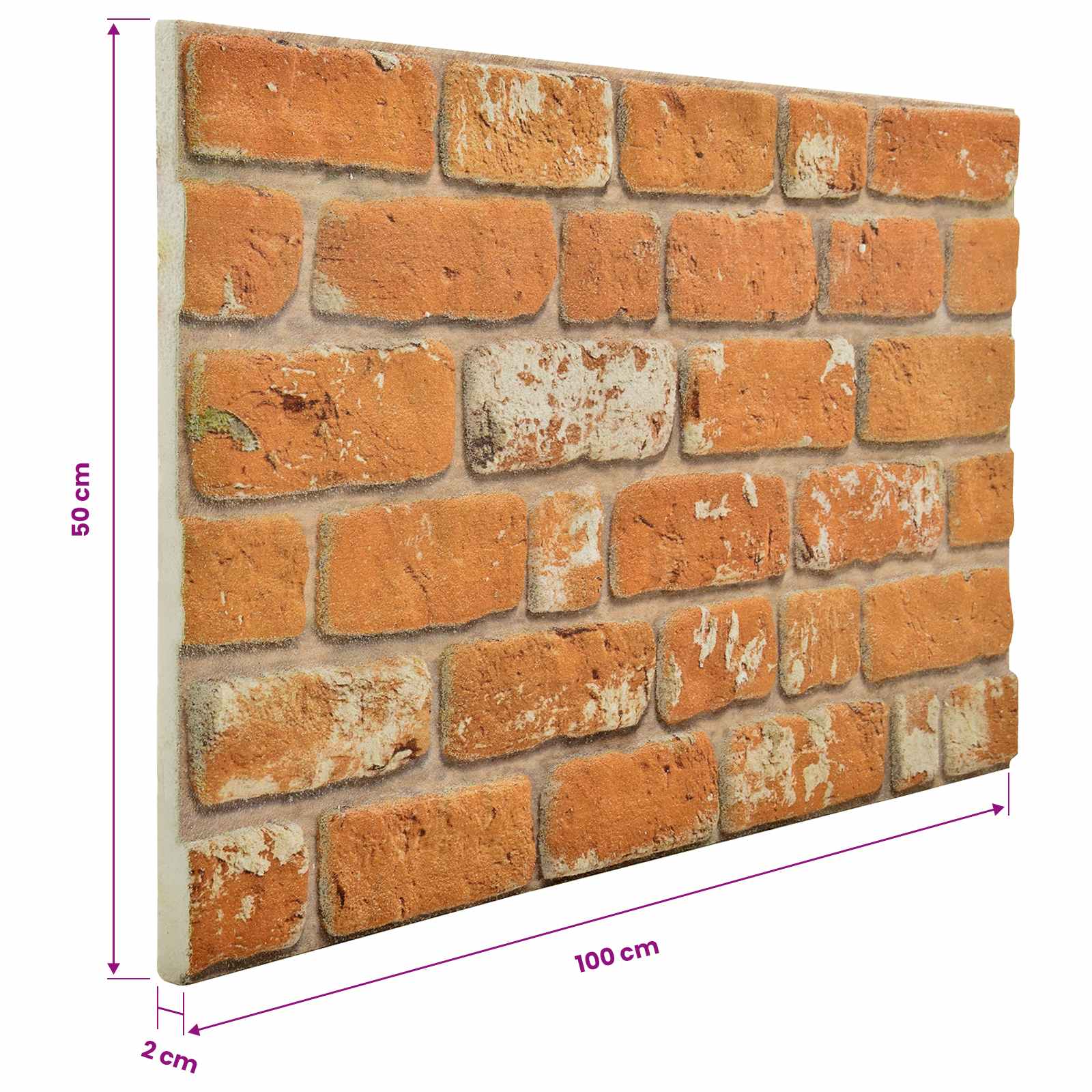 Zidne panele 10 pcs Opeka 100 x 50 cm EPS pjena